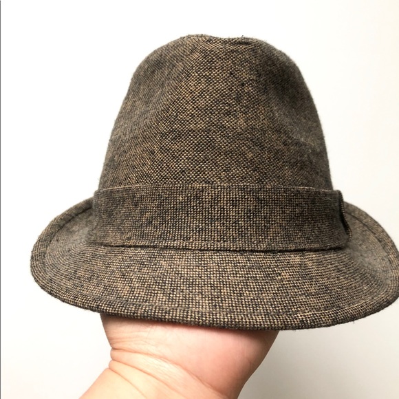 VINTAGE CROWN Co. Dark Heather Brown Fedora - Picture 2 of 6